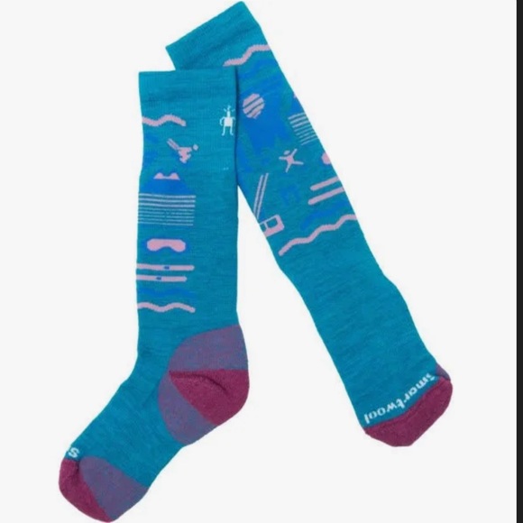 - SmartWool kids Wintersport Pattern Ski Socks - Merino Wool, Over the Calf - Picture 1 of 5